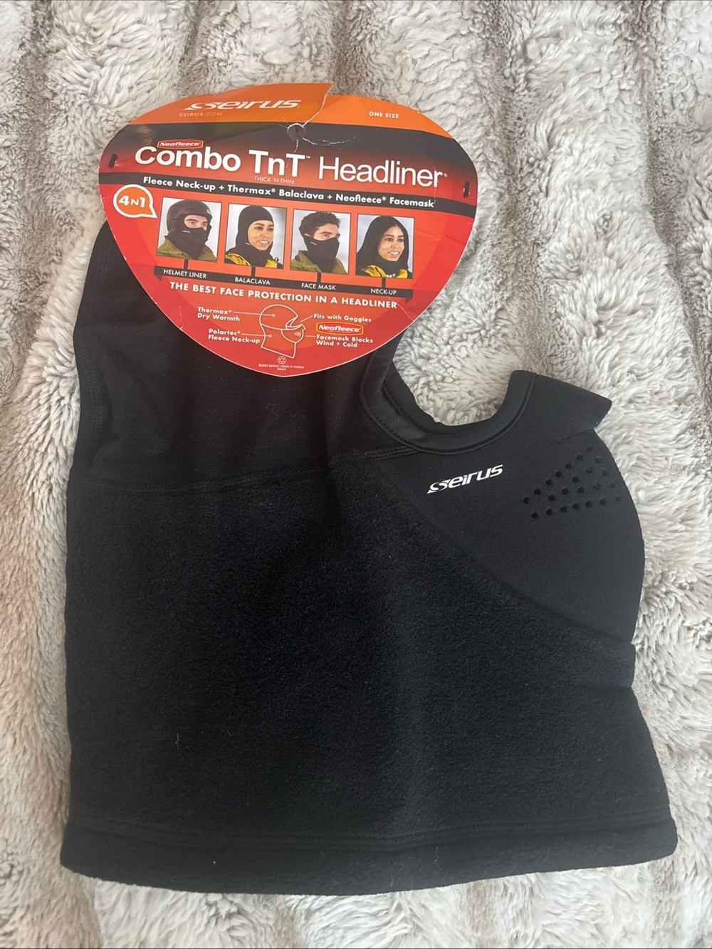 Seirus Innovatio Black Combo TnT Headliner 4 in 1 FaceMask, helmet liner, etc